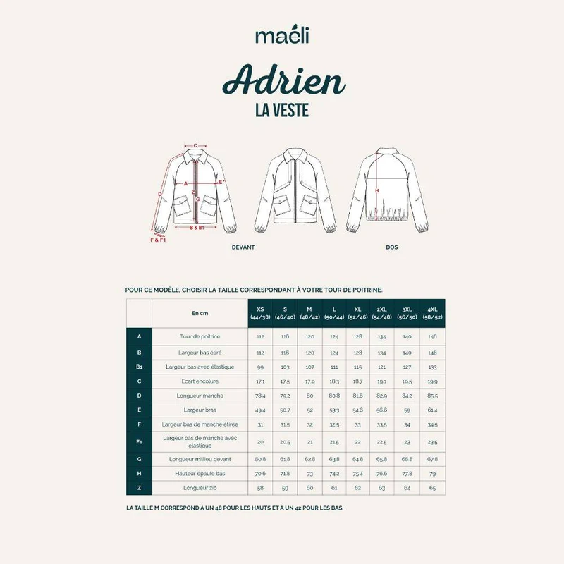 PATRON DE COUTURE PDF | Veste Homme Adrien | Maéli Paris | FRANÇAIS SEULEMENT