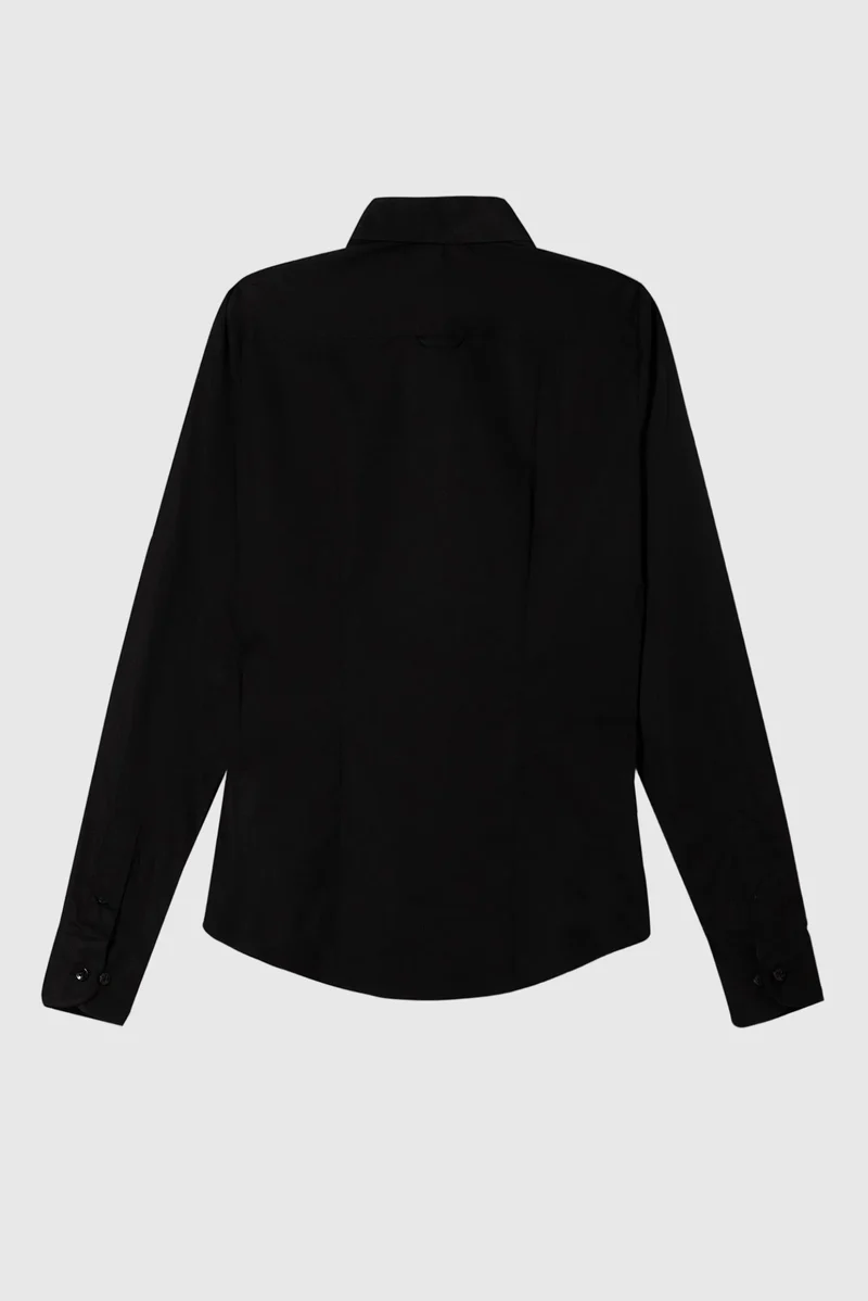 Linda Poplin Stretch Women Essentials Shirt Black