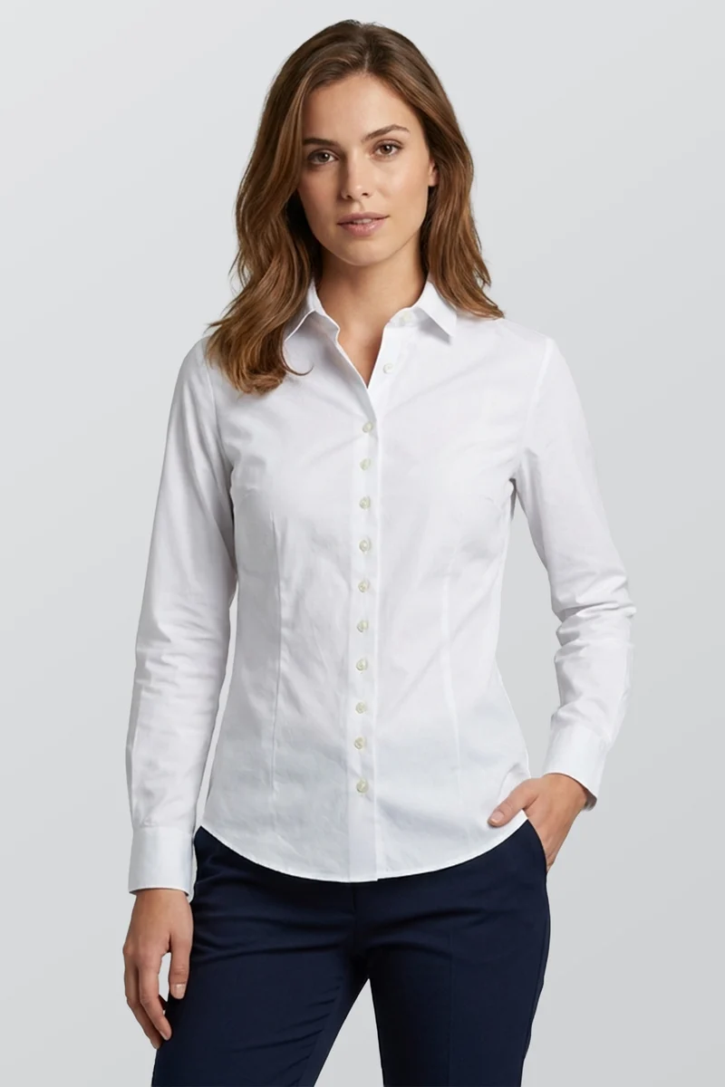Linda Essentials Poplin Stretch Women Shirt White