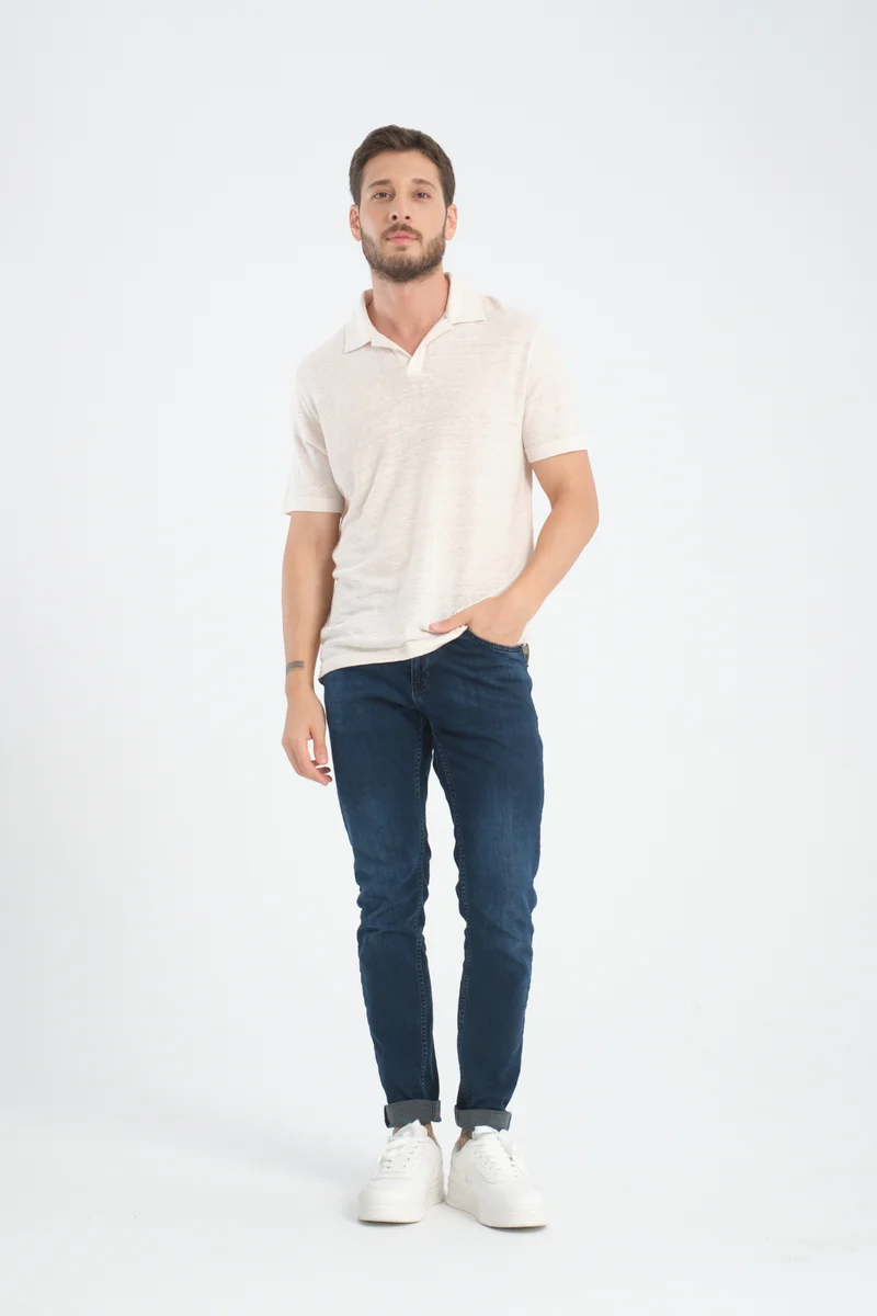 Linen Man Polo White