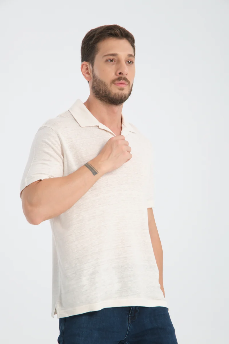 Linen Man Polo White