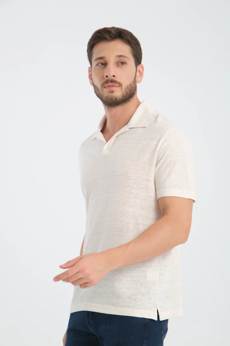 Linen Man Polo White