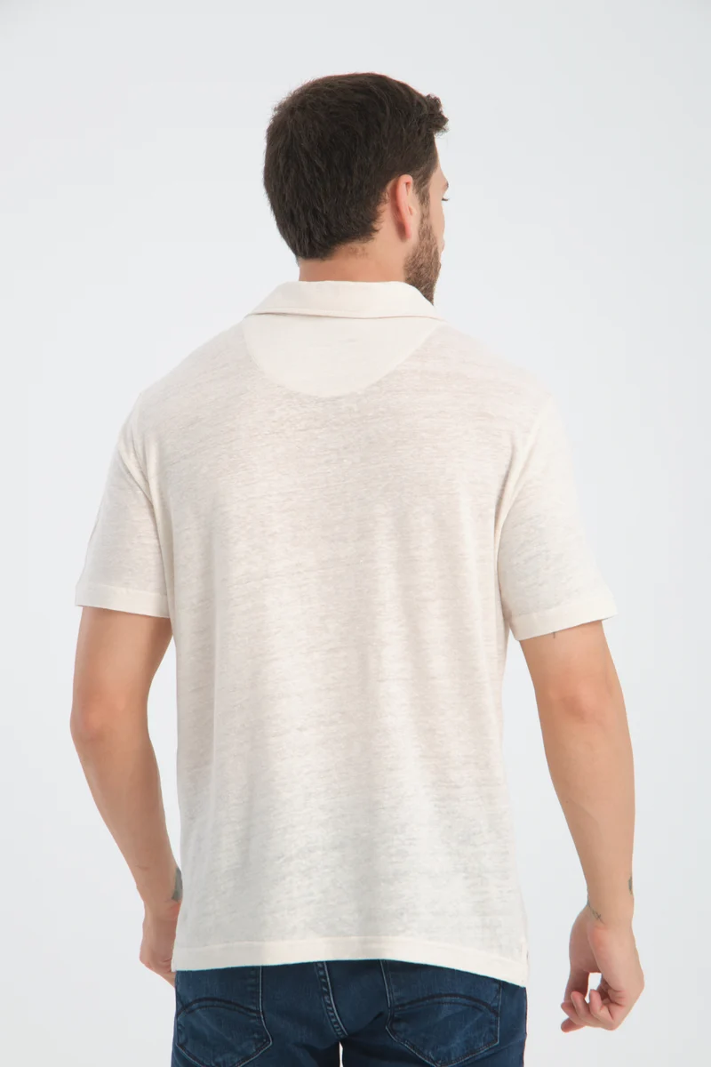 Linen Man Polo White