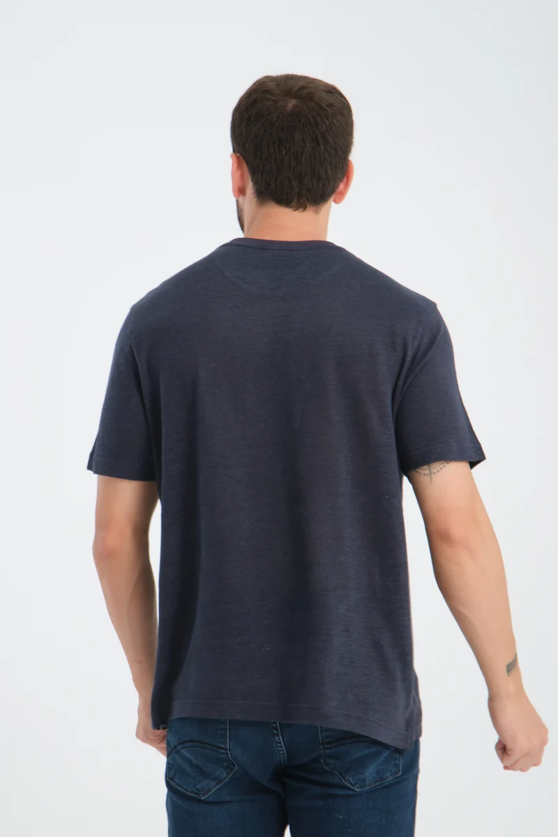 Linen Man T-shirt Blue