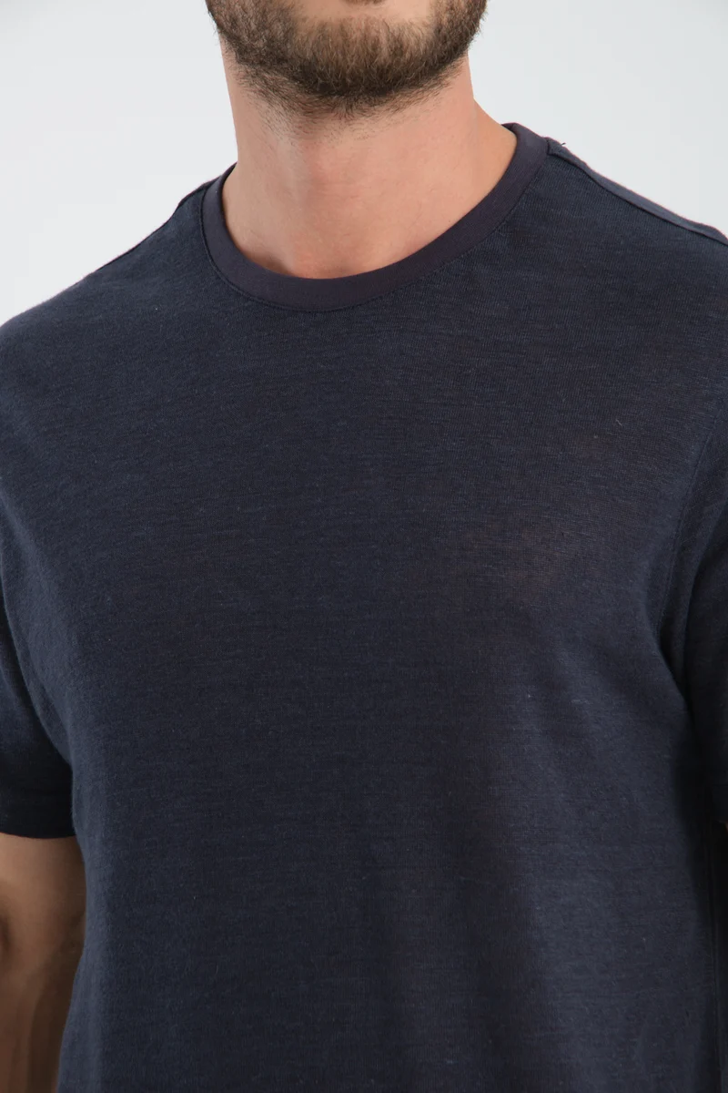 Linen Man T-shirt Blue