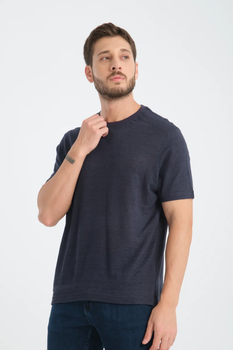 Linen Man T-shirt Blue
