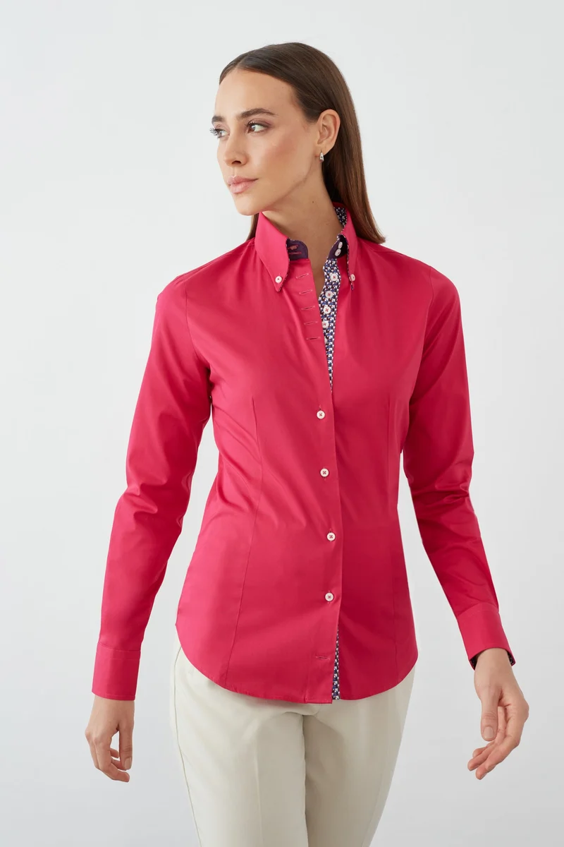 Silvia Iconic Poplin Stretch Women’s Shirt Pink