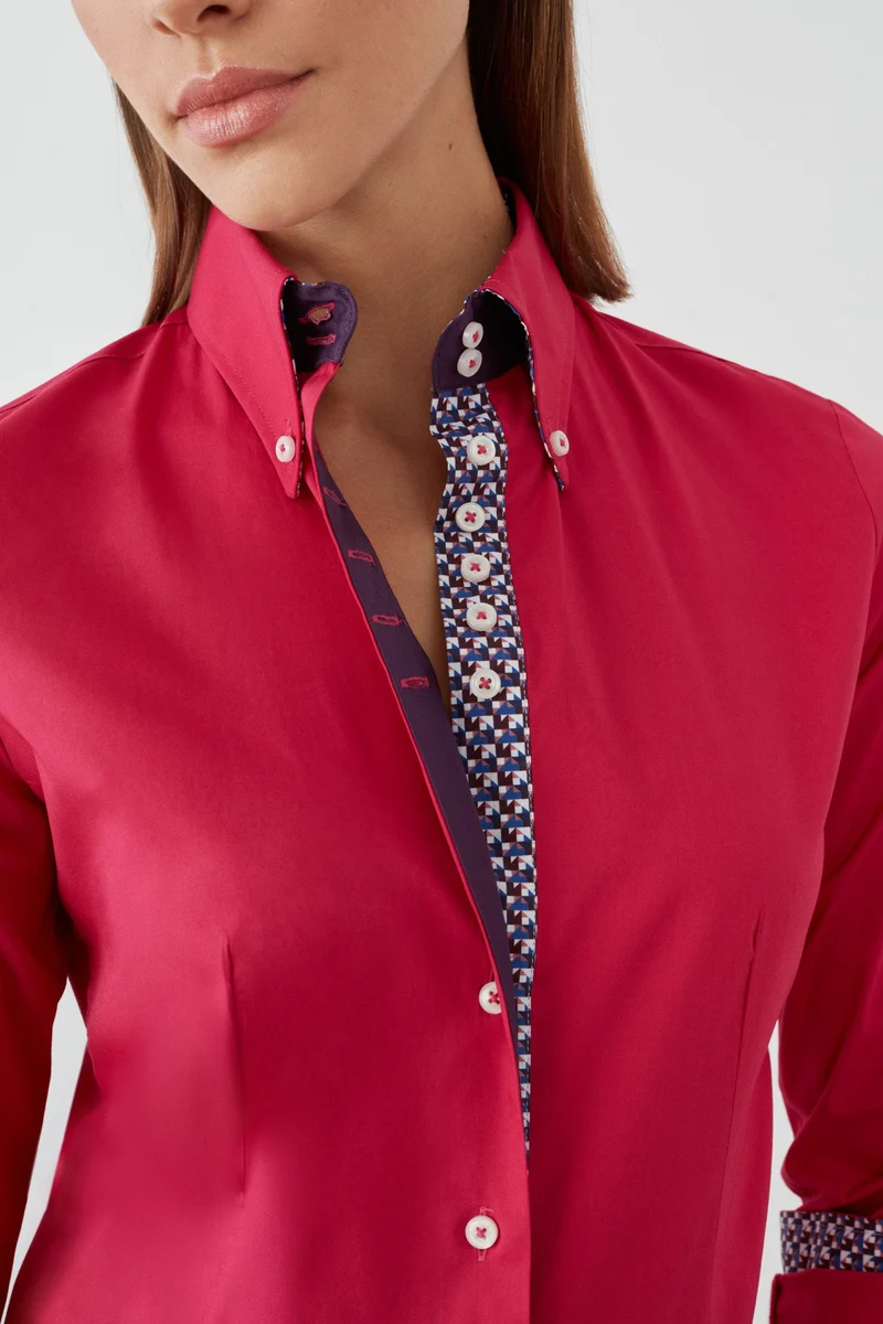 Silvia Iconic Poplin Stretch Women’s Shirt Pink
