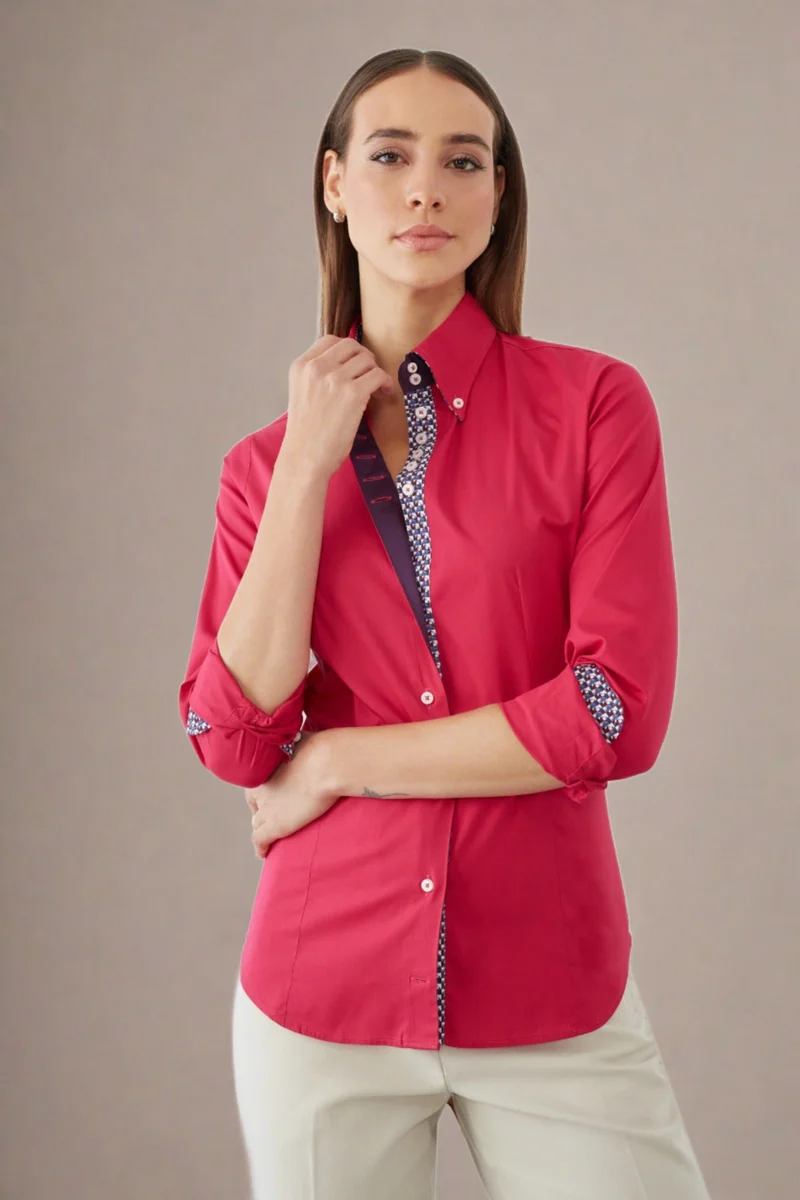 Silvia Iconic Poplin Stretch Women’s Shirt Pink