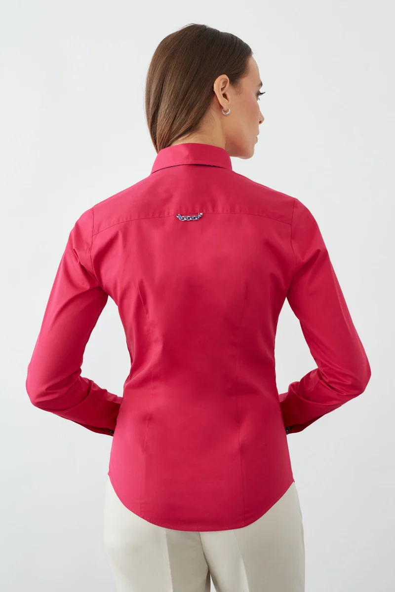 Silvia Iconic Poplin Stretch Women’s Shirt Pink