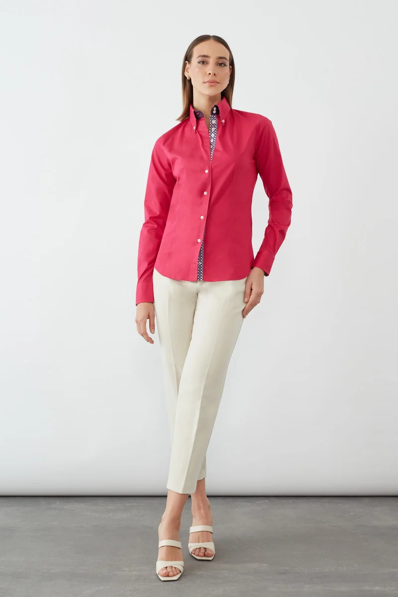Silvia Iconic Poplin Stretch Women’s Shirt Pink