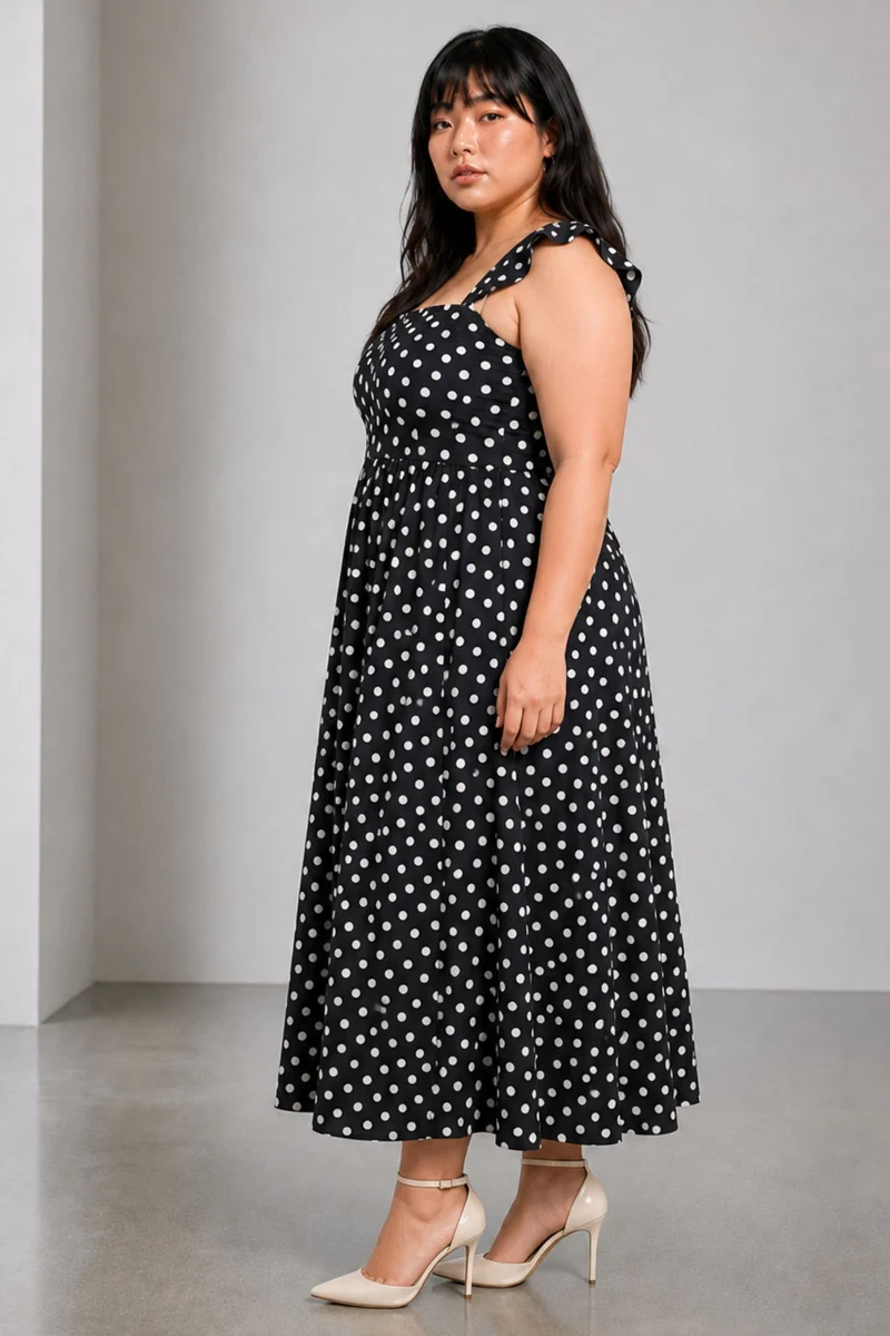 Celora|Viscose Sweetheart Neck Maxi Dress