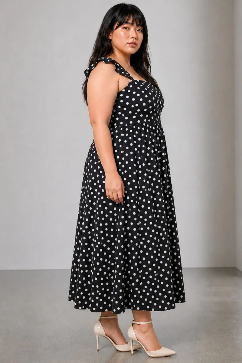 Celora|Viscose Sweetheart Neck Maxi Dress