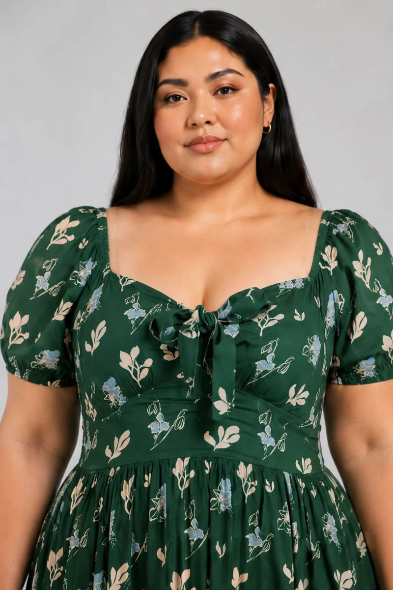 Camira|Viscose Maxi Dress With Front Tie Up