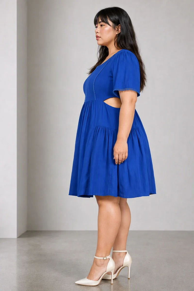 Mavra|Viscose Mini Dress With Side Cutouts