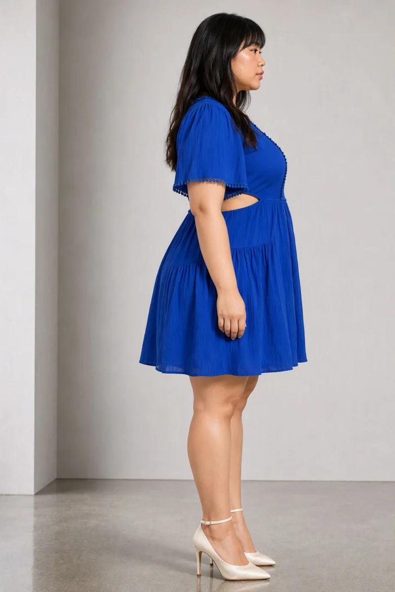 Mavra|Viscose Mini Dress With Side Cutouts