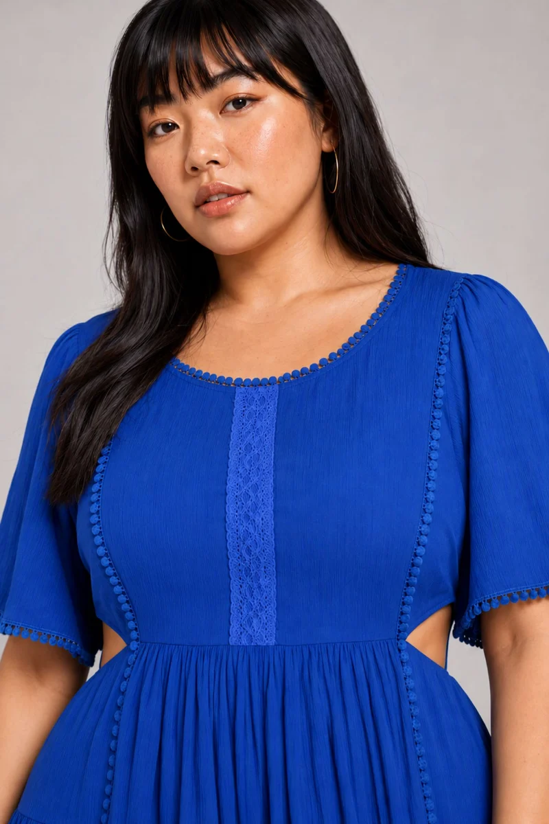 Mavra|Viscose Mini Dress With Side Cutouts