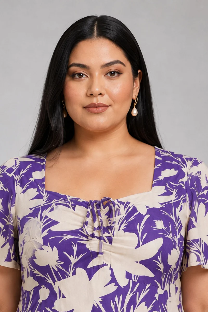 Pavre|Cotton Fit And Flare Midi Dress