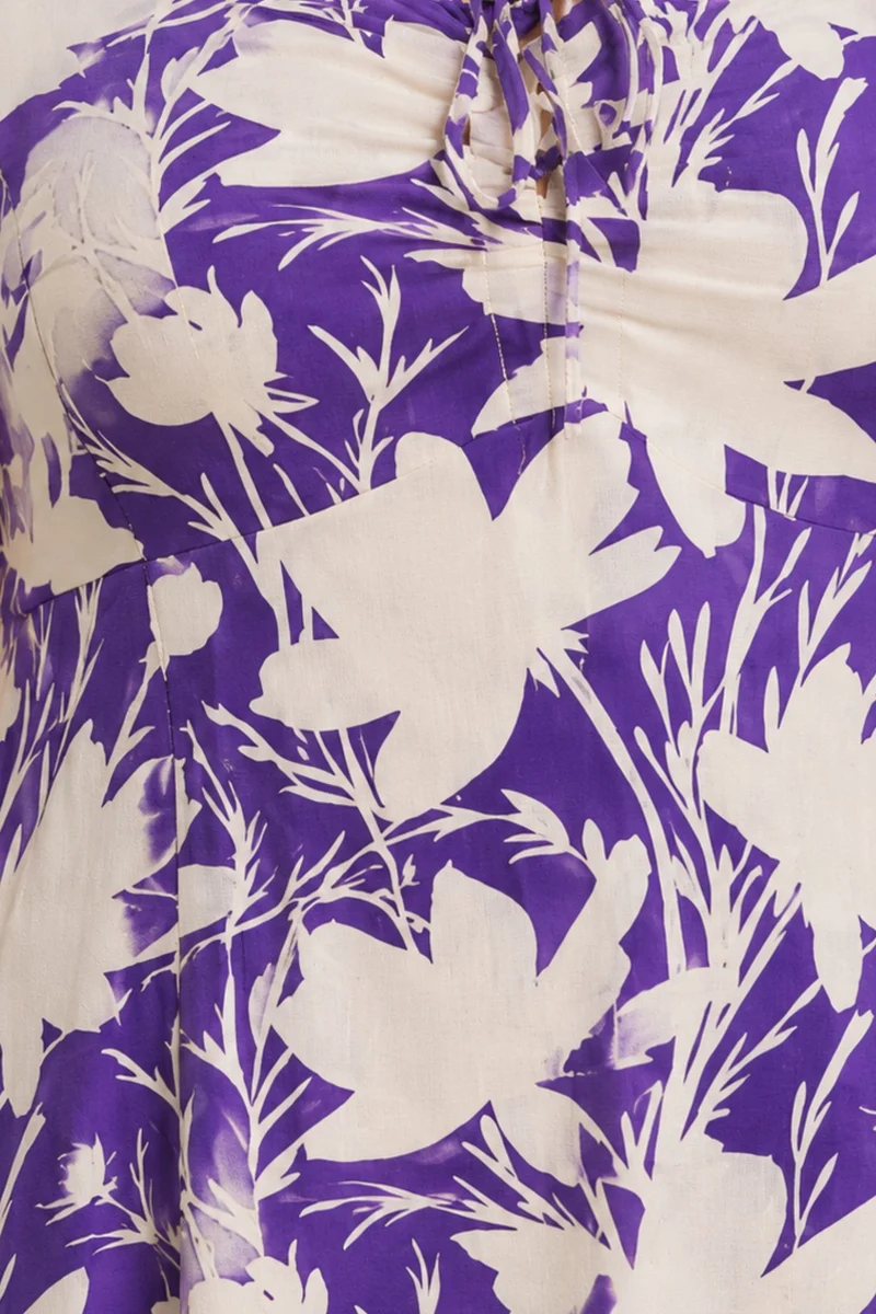 Pavre|Cotton Fit And Flare Midi Dress