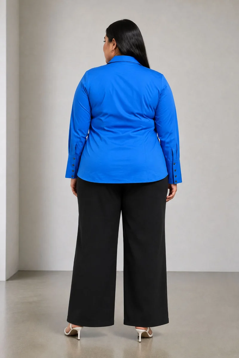 Calen|Tailored Wrap Shirt With Statement Cuffs