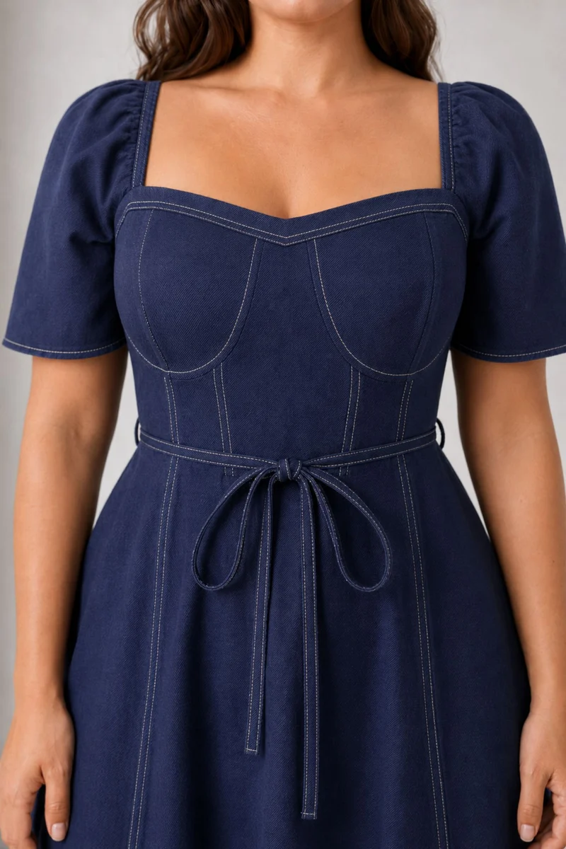 Orelia|100% Viscose Fitted Bodice Flared Dress