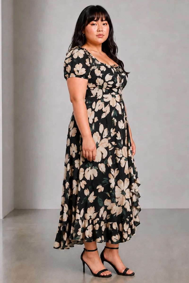 Orlina|Viscose Highlow Maxi Dress