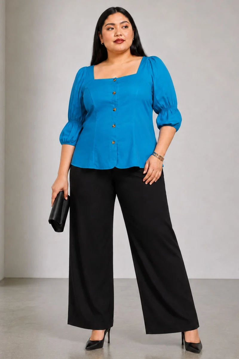 Mavren|Cotton Square Neck Top