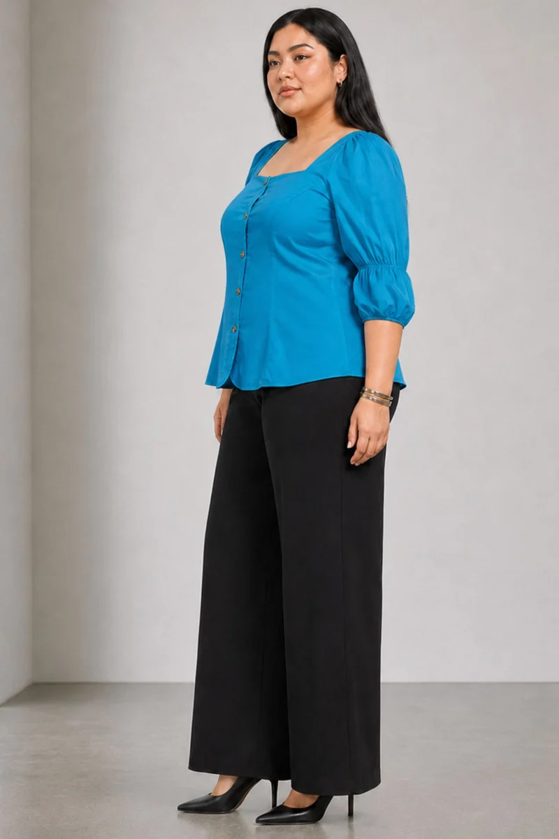 Mavren|Cotton Square Neck Top