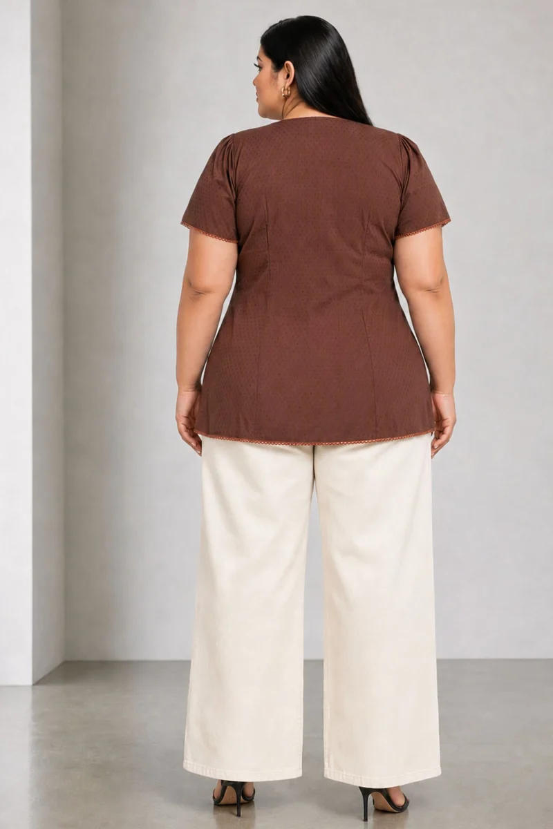 Tressa|Cotton Pleated Button Down Top