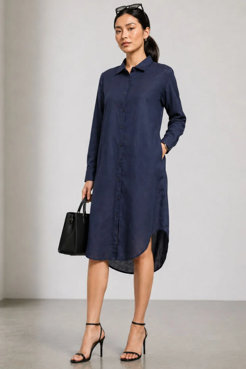 Navin|Cotton Midi Shirt Dress