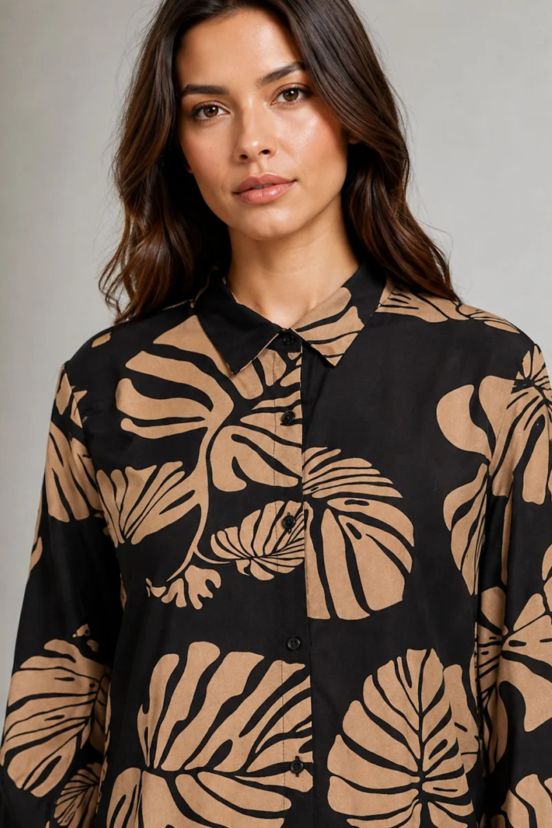 Cavra|Viscose Midi Shirt Dress