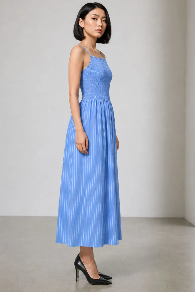 Avora|Cotton Smocked Maxi Dress