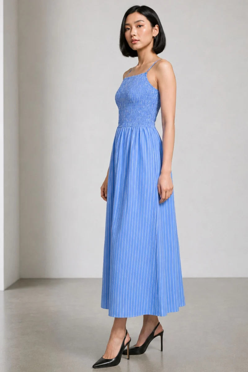 Avora|Cotton Smocked Maxi Dress