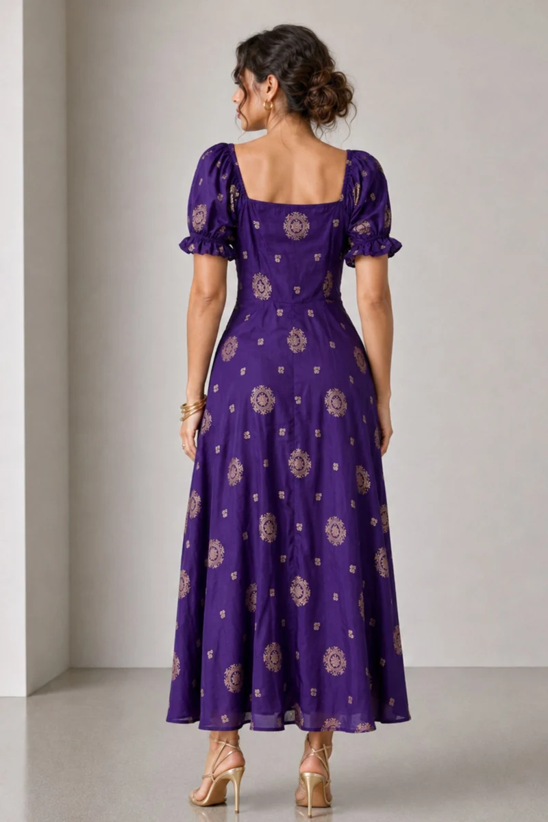 Vinca|Cotton Sweetheart Neck Midi Dress