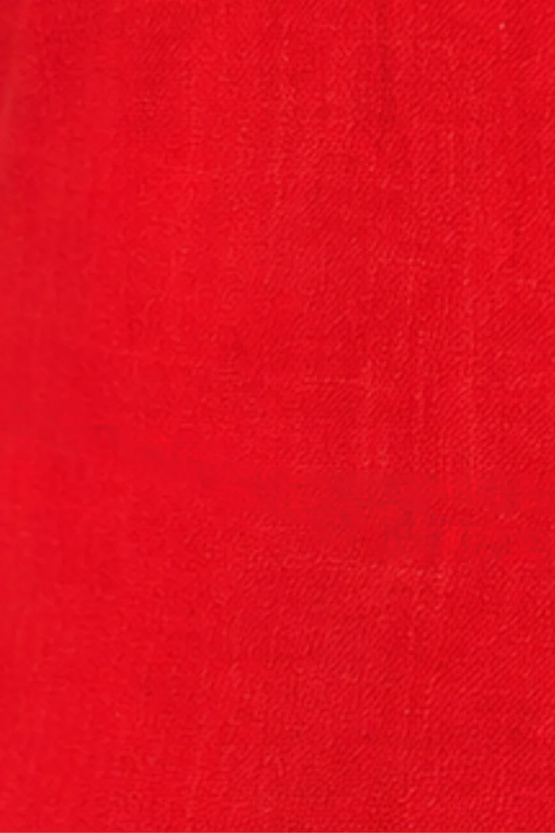 Solare |Cotton Red Slub Fit And Flare Dress