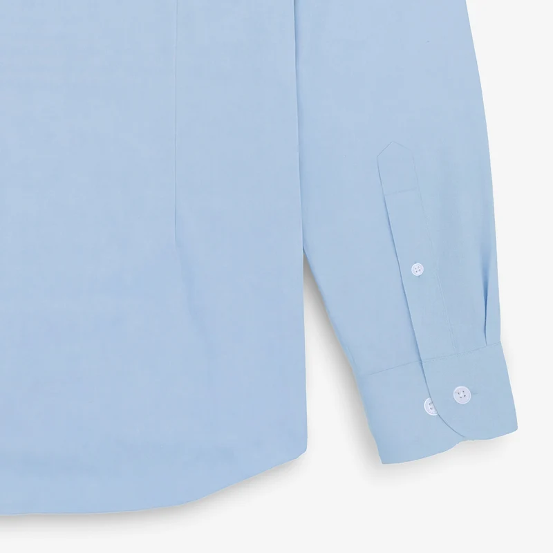 Chemise bleue à manches longues en coton