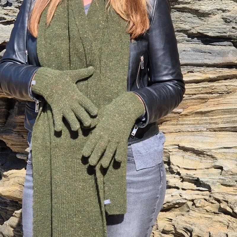 Gants tactiles kaki