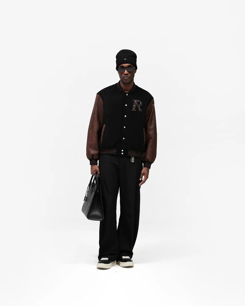 Varsity Bomber - Jet Black