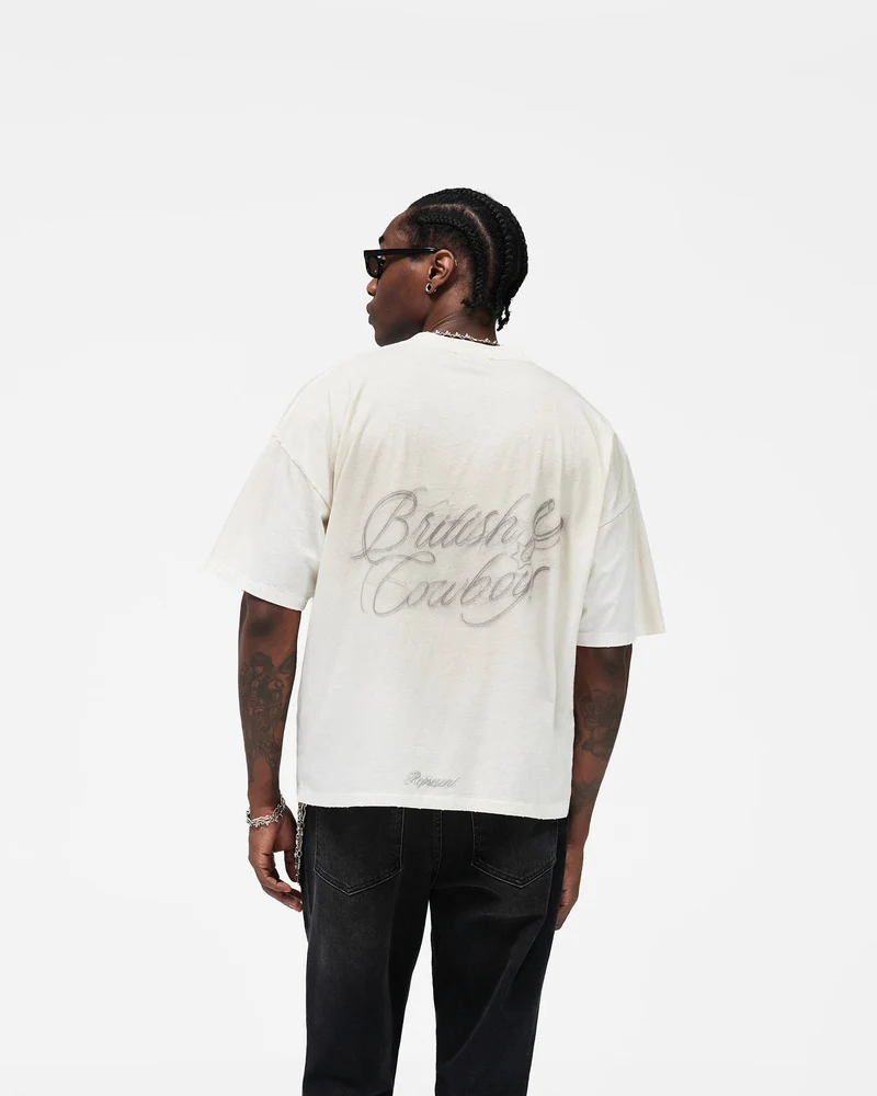 British Cowboys T-Shirt - Washed Ecru