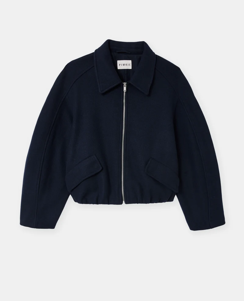 Blouson drap de laine avec zip