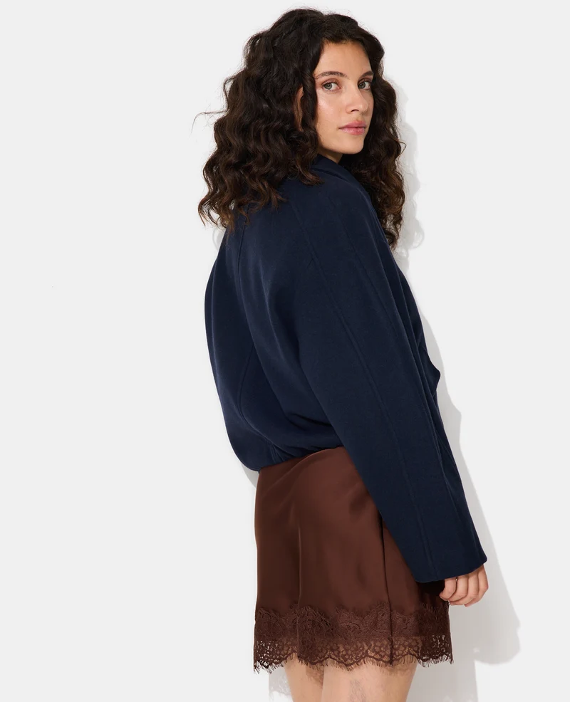 Blouson drap de laine avec zip
