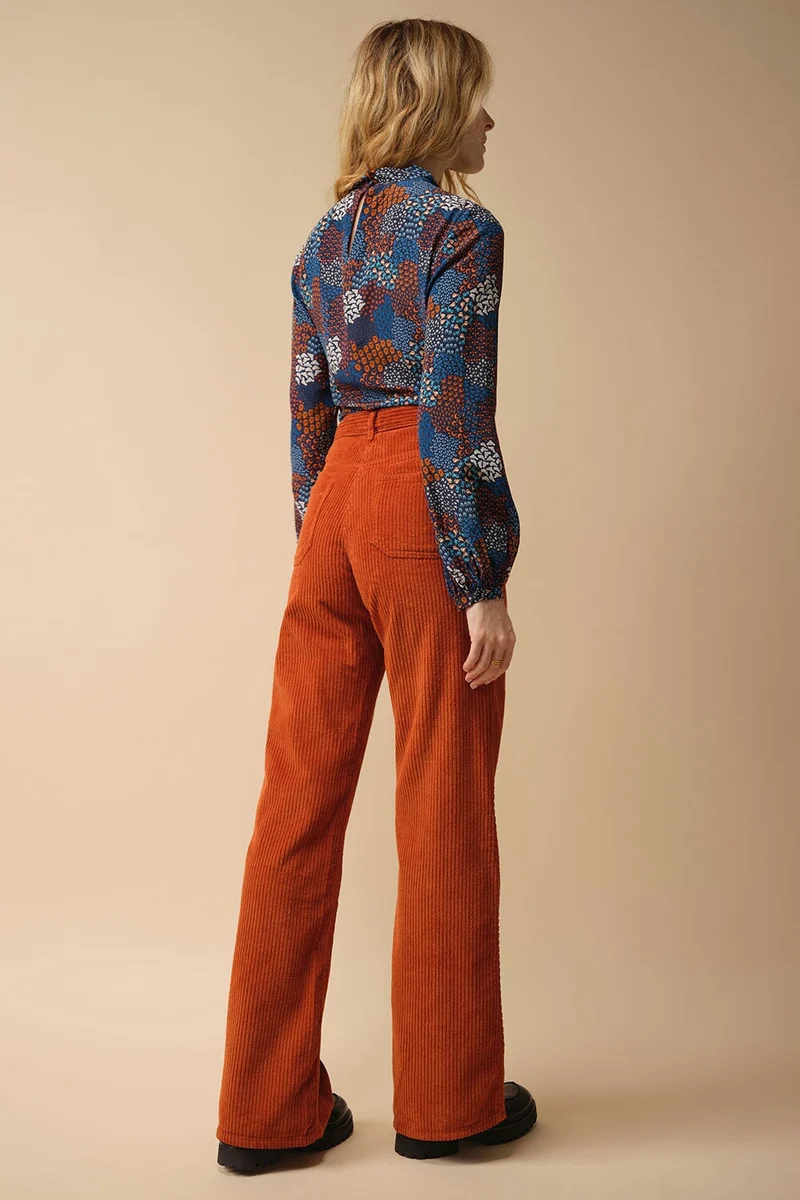Pantalon Idéaliste en velours Citrouille