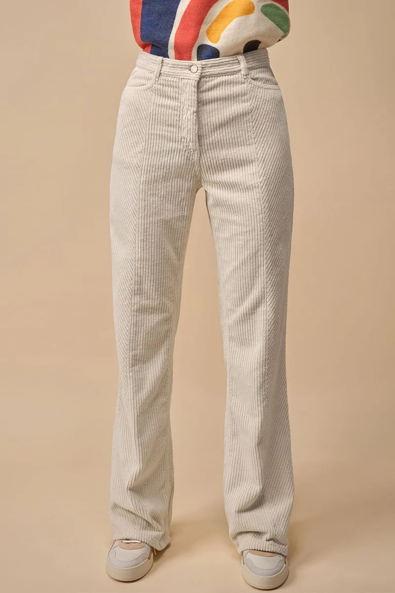 Pantalon Idéaliste en velours Brume