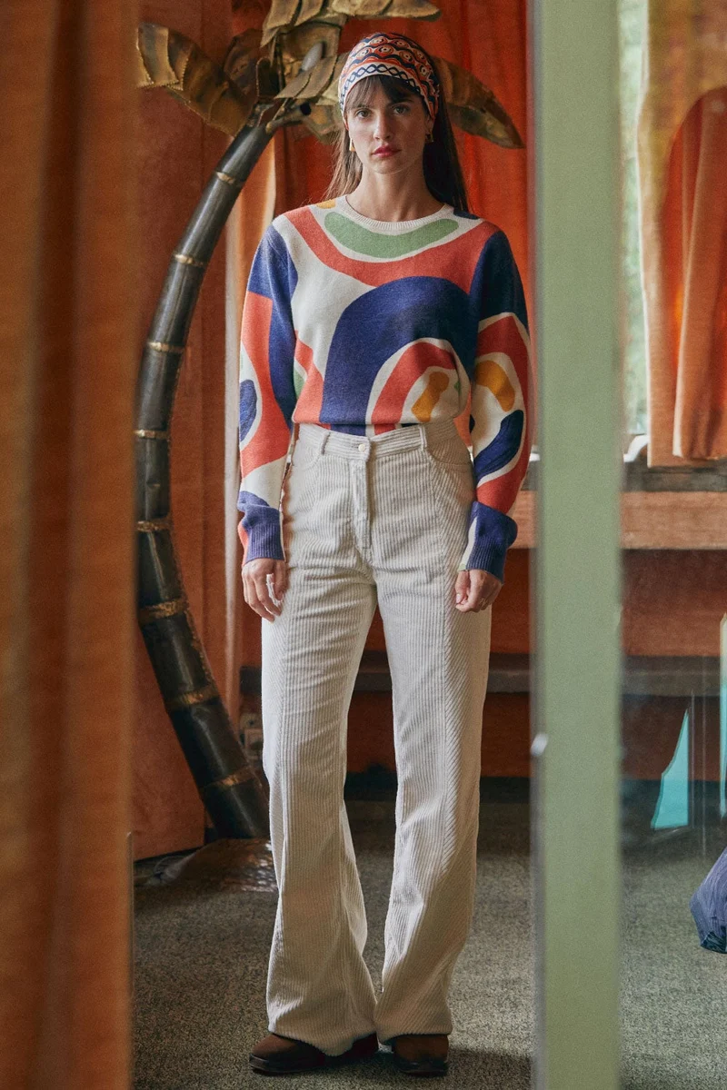 Pantalon Idéaliste en velours Brume