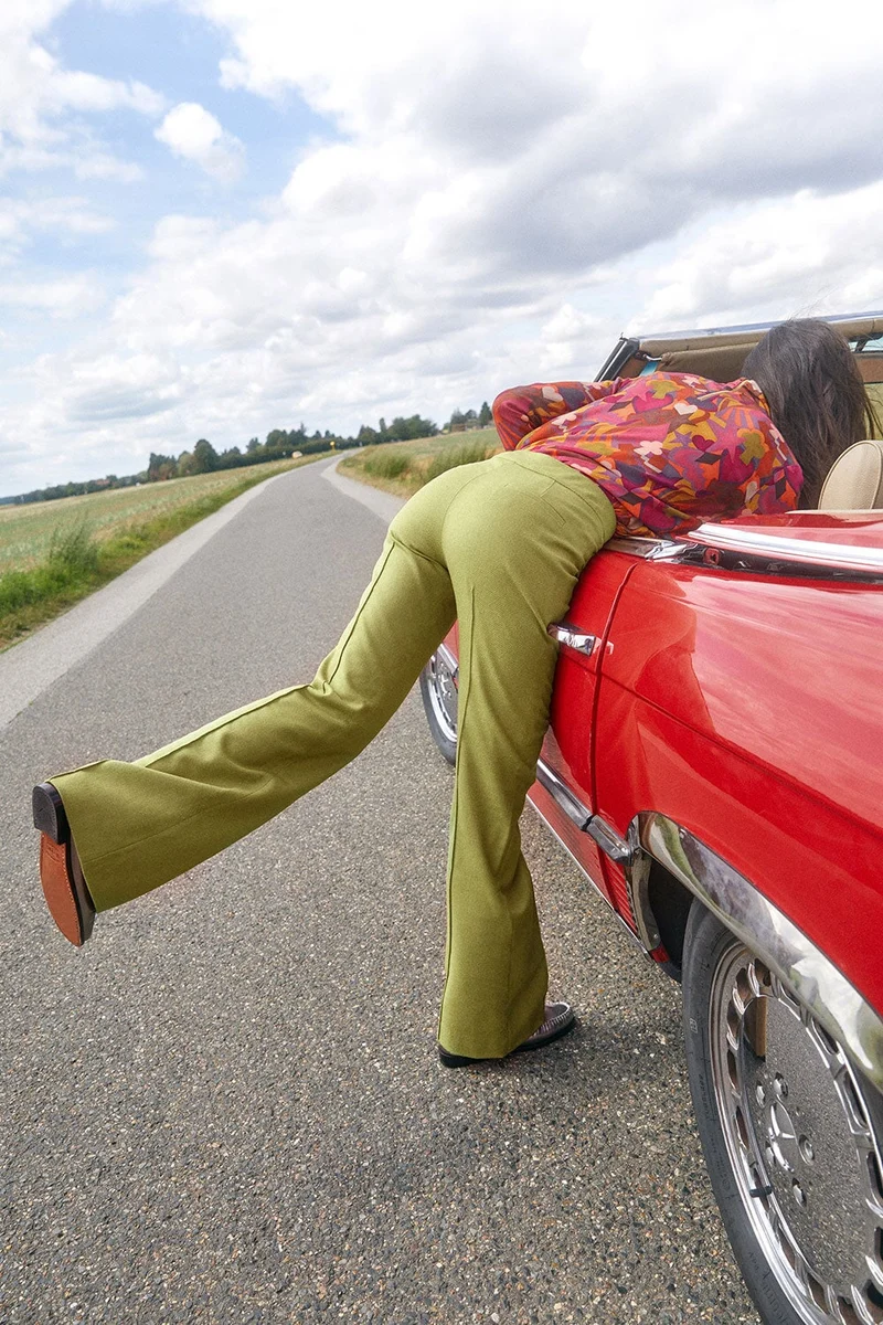 Pantalon Enchanteur en laine Vert Pistache