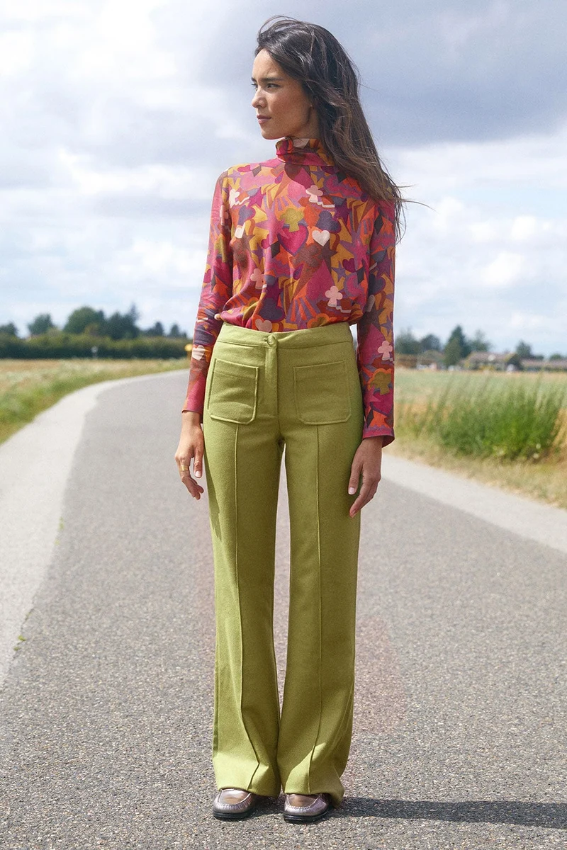 Pantalon Enchanteur en laine Vert Pistache
