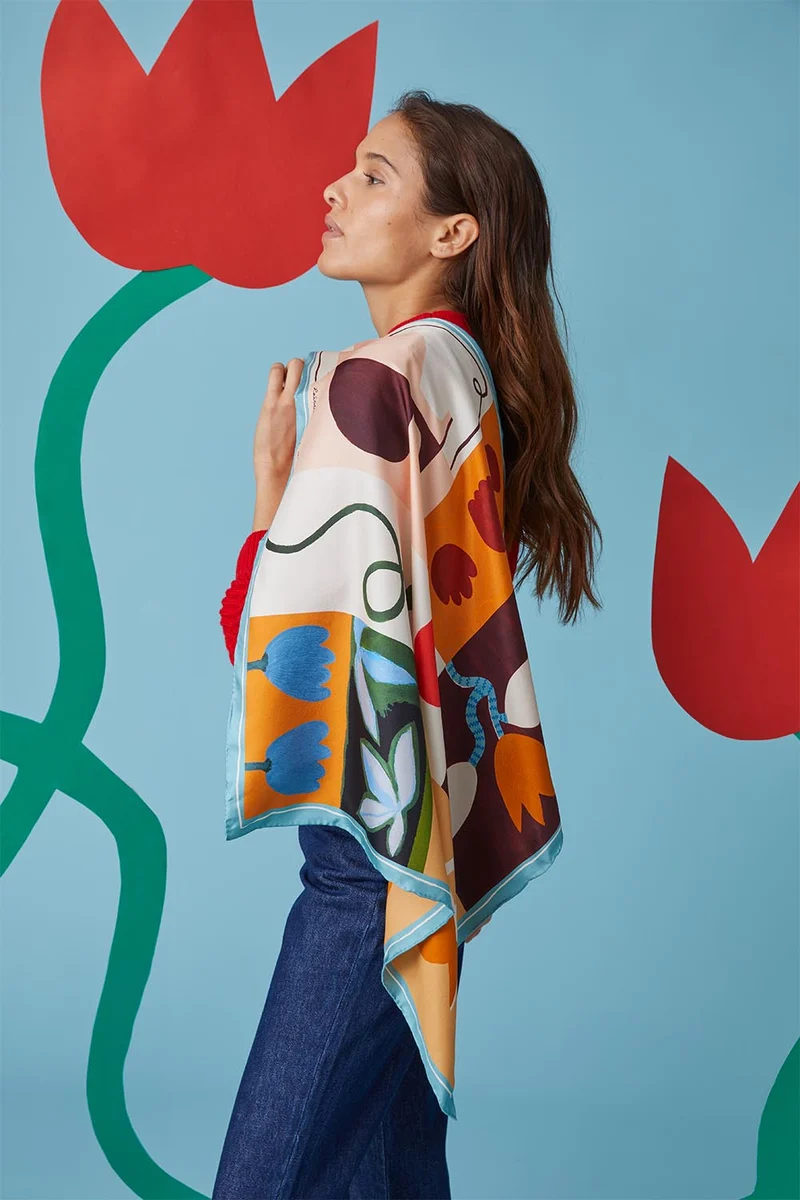 Foulard en soie Soi x Laetitia Rouget