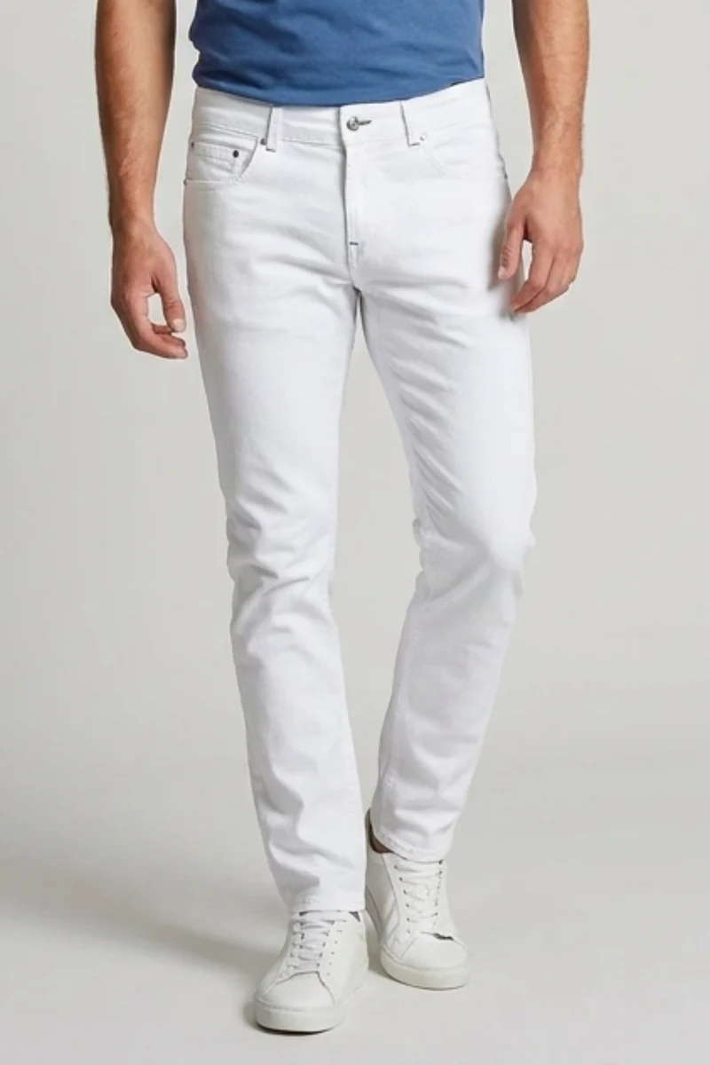 Cotton Stretch Man Pant White
