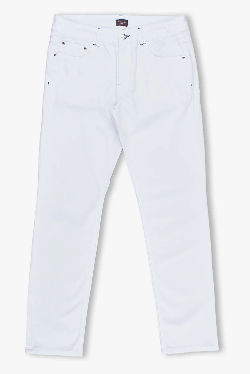 Cotton Stretch Man Pant White