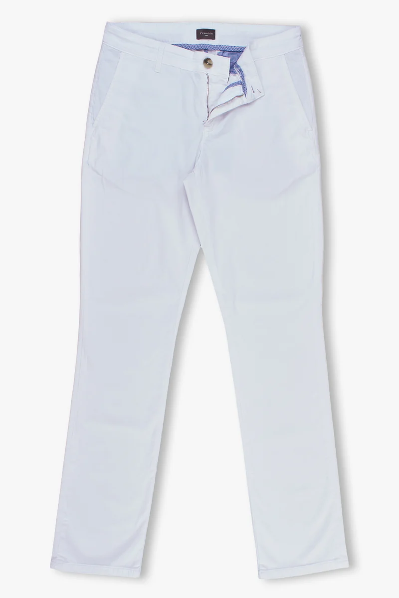Cotton Stretch Man Pant White